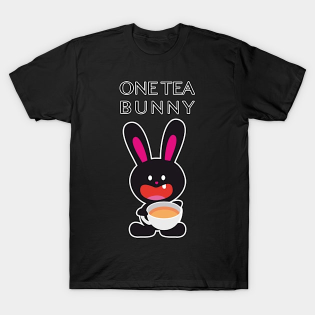 One Tooth Rabbit with Tea T-Shirt by HappyGiftArt